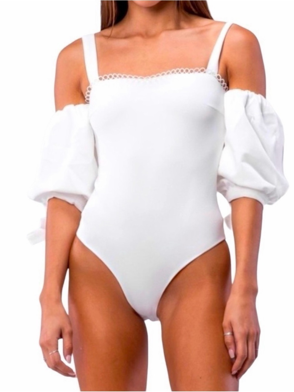 By Egreis white Shelby Bodysuit Top M